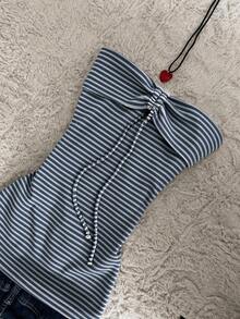 IslaSuriya Women's Summer Casual Striped Bandeau Top - Multicolor - View 3