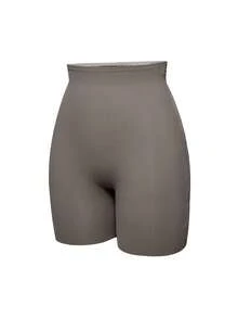 SHEIN 女款高腰休閒日常穿著塑形短褲 - 深灰色 - 查看 4
