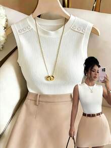 SHEIN Elenzya Women's Elegant Summer Tank Top & Skirt 2 Pieces Set - Multicolor - View 4
