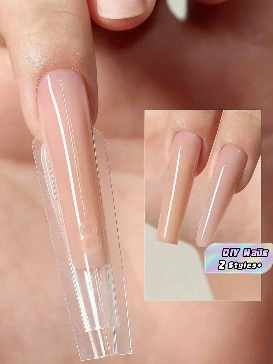 240PCS Sandwich Nail Dual Forms 120 Top Molds + 120 Bottom Molds 15 Sizes Guide Lines For Acrylic Builder Gel Extension Salon Home Tools - Multicolor - View 1