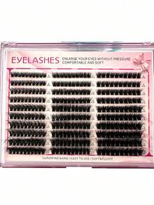 300pcs DIY Eyelash Extensions Kit, Fluffy Wispy Mixed 8-16mm Tray Lashes, 0.07mm Thin Soft Mink Strips For Home Salon Natural Volume Look - Black - View 9