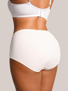 Barelissa Plus Size Women Solid Color Ribbed Casual Panties Single Pack - Apricot - View 2
