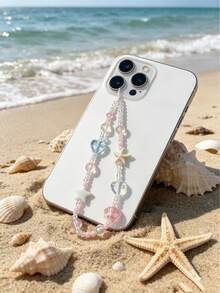 Handmade Beaded Phone Charm Strap, Cute Starfish Heart Shell Bead Lanyard Anti-Lost Chain For Phone Case, Camera, Earbud Case, Keychain & Handbag, Aesthetic Gift For Women Girls - Multicolor - View 8