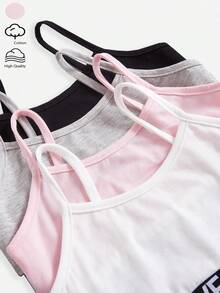 8pcs/Set Girls Heart Print Elastic Waist Comfortable Camisole & Shorts Underwear Set - Multicolor - View 7