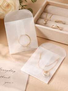 50/10pcs Semi-Transparent Mini Jewelry Envelopes, Self-Sealing Paper Bags, Suitable For Rings, Necklaces, Earrings, Seed Storage And Coin Protection, Coin Collection | Transparent Packaging | Self-Sealing Envelopes - multicolor - View 6