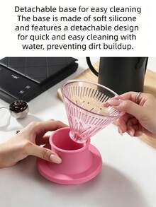 Smart Coffee Filter Cup Reusable Dripper, Multi-Purpose Brewer For Coffee Tea Juice, V01/V02 For Home Kitchen Barista Outdoor Use. - Black - View 2