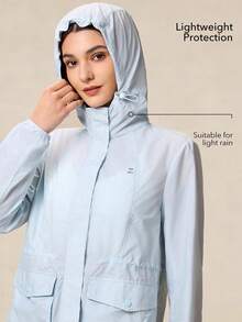 OutZeal Women Sports Jacket Gym Workout Lightweight Packable Hooded Outdoor Jacket Summer - Blue - View 2