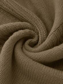 Franclia Loose Fit Commuter Layering Crew Neck Casual Knit Vest - Coffee Brown - View 4
