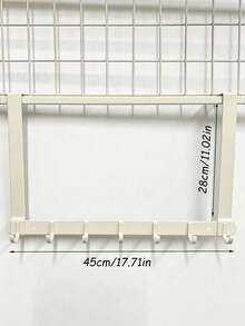 1Pc Over-The-Door Hanger, Wall Mounted Hanging Rack, Clothes Hangers Hooks, Storage Shelf, Door Back Storage Organizer Rack, Suitable For Bedroom And Bathroom - White - View 10