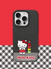 HELLO KITTY AND FRIENDS | SHEIN Hello Kitty 全角色與反派彩色貼紙拼貼印花皮革手機殼 防震防摔 全包覆保護殼 適用 iPhone 17 Pro Max 16 15 14 13 12 Pro Max Plus Y2K 復古美學 可愛少女風 Ins 高顏值手機殼 - 彩色 - 查看 4