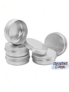 24/12 Stücke Aluminium Blechdosen mit Schraubverschluss, 10ml/30ml/50ml/60ml Aluminium Blechdosen nachfüllbare Behälter, Metalldosen mit Deckeln, leere Aluminium Dosen Metallkerzen Aufbewahrungsdosen Reisedosen, geeignet für Basteleien, Süßigkeiten, Kosmetik, Lippenbalsam, Kerzen, DIY - Silber - Übersicht 1