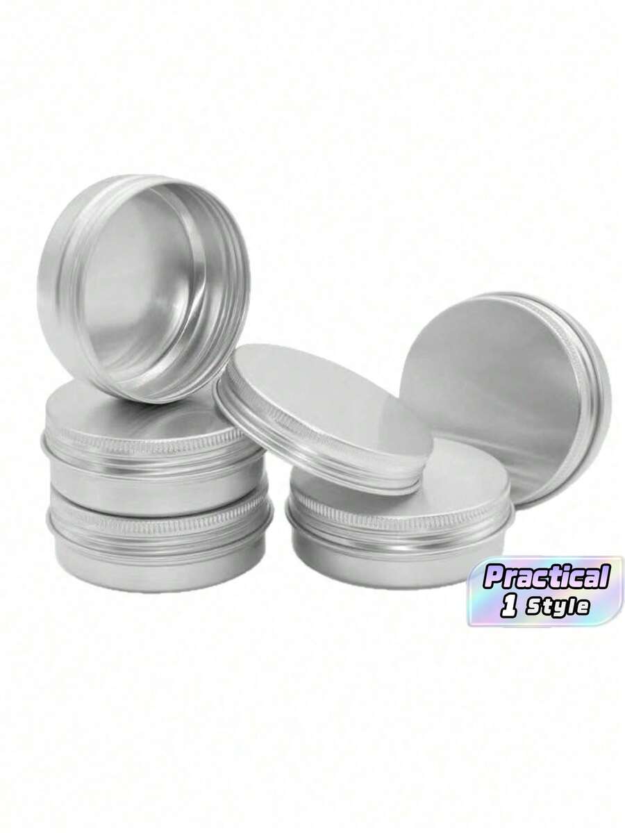 24/12 Stücke Aluminium Blechdosen mit Schraubverschluss, 10ml/30ml/50ml/60ml Aluminium Blechdosen nachfüllbare Behälter, Metalldosen mit Deckeln, leere Aluminium Dosen Metallkerzen Aufbewahrungsdosen Reisedosen, geeignet für Basteleien, Süßigkeiten, Kosmetik, Lippenbalsam, Kerzen, DIY - Silber - Übersicht 1