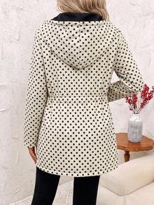 SHEIN Clasi Plus Size Spring/Autumn Casual Reversible Hooded Jacket Fall - Multicolor - View 2