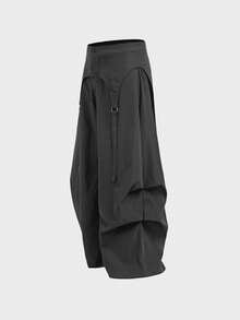 AXEPEAK Men's Fashionable Design Wide Leg Pants - Grey - View 4