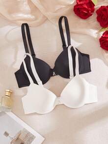 LustreForm 2pcs Minimalist Smooth Push-Up Anti-Sagging Bra Set - Multicolor - View 6