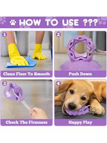 PETSIN 1件宠物用品：吸盘拖鞋、咀嚼玩具、咀嚼球、解闷用品、自娱用品、中型犬食用用品、狗狗咀嚼玩具。 - 彩色 - 查看 2