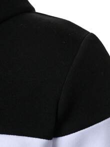 Manfinity Homme 男士時尚休閒條紋拼色長袖連帽衛衣 - 彩色 - 查看 5