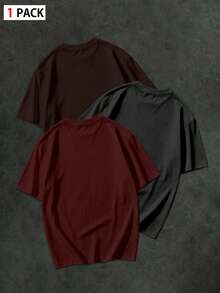 Sport MetroGents Men's Colorblock Crew Neck Casual Versatile Daily Travel Sports T-Shirt, Gym - Burgundy - View 2