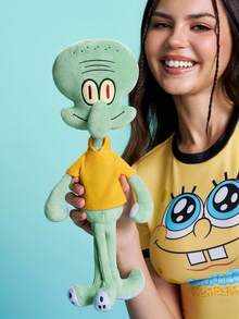 SpongeBob SquarePants | SHEIN 1件卡通毛絨玩偶，由柔軟材質製成，附精緻刺繡，可放置於沙發或車內裝飾，適合作為禮物 - 彩色 - 查看 1