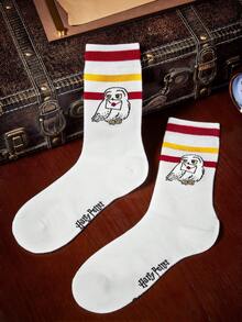 HARRY POTTER X SHEIN 3 Pasang Kaos Kaki Tabung Bermotif Huruf dan Angka - pencampuran warna - View 8