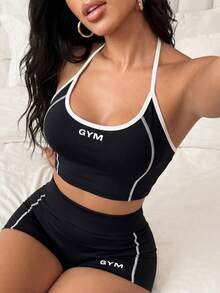 Easithlete Easithlete 两件套基础运动服套装，吸湿排汗面料，撞色设计，无缝运动背心和短裤，适合健身/瑜伽。 - 彩色 - 查看 1