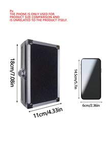 1pc Lockable Aluminum Box - Black Multifunctional Security Storage Box For Jewelry, Cash, Coins, Bank Cards And Keys - Home, Office, Travel Portable Hidden Security Box - Compact Design, Sturdy Structure, High-Quality Metal, Discreet Security, Jewelry Box Designed For Security Users - Black - View 4