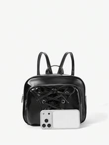 Viva Strut Ladies Bag, Sweet And Cool, Bow Strap Backpack, Street Style Women's Bag, Fashionable And Large Capacity, Suitable For Campus, Daily Commuting - Black - View 4