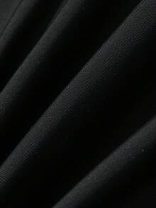 DAZY 女款純色拼接裙式泳褲，適合海灘度假 - 黑色 - 查看 6