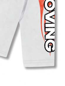 ROMWE MEN Street Life Men's Letter Print Long Sleeve T-Shirt, Suitable For Daily Wear In Spring And Summer - White - View 6