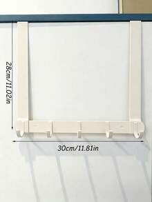 1Pc Over-The-Door Hanger, Wall Mounted Hanging Rack, Clothes Hangers Hooks, Storage Shelf, Door Back Storage Organizer Rack, Suitable For Bedroom And Bathroom - White - View 9
