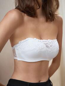 Bralution Women's Lace Sexy Aesthetic Elegant Strapless Bra For Daily Wear Wedding Work Guest White Wedding Summer - White - View 1