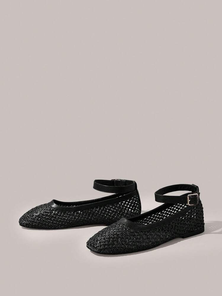 Styleloop Women's Flat Shoes, Woven Fabric, Bohemian Vacation Style, Summer Travel Essential, Breathable And Versatile - Black - View 3