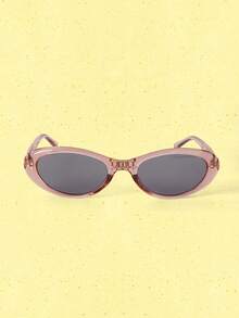 Popjeli Y2K Retro Sweet And Cool Wind Transparent Cat Eye Glasses, Metal Temple Design, Daily Versatile Commuting Fashion - Multicolor - View 10