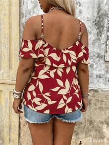 Breezaya Kemeja Wanita Ukuran Besar Bermotif, Cocok untuk Kencan, Romantis, Liburan, Kasual, Pakaian Sehari-hari, Modis, Serbaguna, Musim Semi/Panas - MultiWarna - View 2