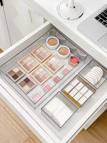 1/2/5/7/10/11PCS Multi-Functional Transparent Plastic Drawer Storage Box Set, Cosmetic Vanity Organizer For Bathroom, Multiple Sizes For Home Bedroom, Holiday Gift For Girlfriend - Clear - View 9