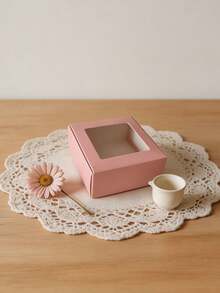 30 Pink Small Gift Boxes With Transparent Windows, Suitable For Jewellery, Soap, Candy Boxes, Cardboard Packaging For Handmade Items, Decorative Flat Large Boxes, Perfect For Gifts, Crafts, Presents, Weddings, Parties, And Pre-Wedding Parties - Pink - View 6