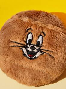 TOM & JERRY X SHEIN Cartoon Cat & Mouse Plush Powder Puff, Fluffy Makeup Puff For Loose Powder, Setting Powder & Compact Powder, Gentle On Skin, Ideal For Daily Makeup & Travel - Brown - View 7