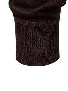 Calmiston Men's Fashion Half Zip Knitted Long Sleeve Sweater, Long Sleeve Pullover, Suitable For Spring, Summer And Outdoor Wearing Sumwon - Coffee Brown - View 4