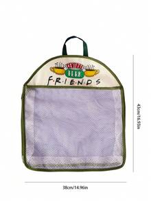 FRIENDS X Joivida 1 pieza Bolsa de almacenamiento colgante de malla de gran capacidad y transpirable, a prueba de humedad y multifuncional, excelente para guardar calcetines, juguetes, artículos de tocador o como bolsa de lavandería/basura ligera. Perfecto para uso diario en el hogar, viajes, campamentos, dormitorios o taquillas del trabajo, manteniendo las cosas organizadas y con ventilación - Multicolor - Ver 3