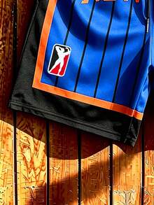 Aesthetic Post Men's Summer Casual Color Block Letter Print Shorts - Multicolor - View 5