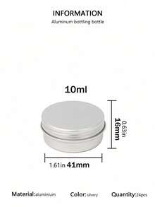 24/12 Stücke Aluminium Blechdosen mit Schraubverschluss, 10ml/30ml/50ml/60ml Aluminium Blechdosen nachfüllbare Behälter, Metalldosen mit Deckeln, leere Aluminium Dosen Metallkerzen Aufbewahrungsdosen Reisedosen, geeignet für Basteleien, Süßigkeiten, Kosmetik, Lippenbalsam, Kerzen, DIY - Silber - Übersicht 18