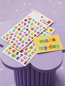 Joivida 2Pcs 3D Crystal Alphabet Number Stickers , Colorful Transparent Jelly Letter Number Stickers With Cute Cartoon Face Design, Self-Adhesive DIY Decals For Scrapbooking, Journaling, Notebook, Laptop, Water Bottle & Phone Case, Ideal For Birthday Party Favors & Creative Craft Projects (2 Styles Available) - multicolor - View 1