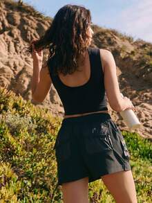 Exploreva Exploreva Outdoor T-Shirt - Tank Top Work Black Outdoorsy Trail Run Outfit - Black - View 6