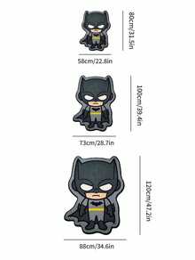 Batman X Joivida 1件授權卡通地毯，柔軟絨毛地板墊，可愛Q版角色設計，舒適多彩家居裝飾，適合臥室、客廳或兒童房，粉絲首選 - 1PC - 查看 3