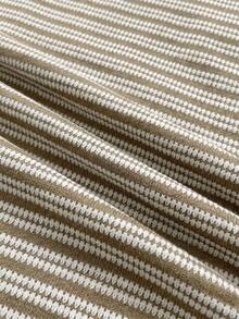 Teen Girl Knit Striped Drawstring Fitted Casual Long Pants - Khaki - View 6