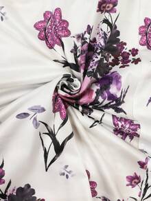 SHEIN 青少年女孩紫色花卉細肩帶洋裝兩件套，附針織短外套，適合旅行與約會 - 紫色 - 查看 3