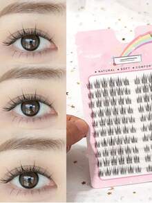 LIMEIKAI 120pcs Self-Adhesive Cartoon Style Sunflower False Eyelashes, Reusable To Enlarge Eyes - C.. - View 7