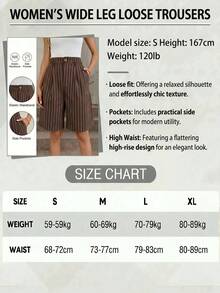 SHEIN LUNE Women's Brown Checkered Patchwork Panlakad Holiday Back-To-School Casual 70s Preppy Versatile Everyday Going Out Work Office Shorts Summer Fall Cotton - Multicolor - View 3