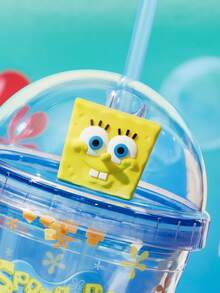 SpongeBob SquarePants | SHEIN Vaso con pajita translúcido de 480ml - Amarillo - Ver 5