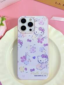 HELLO KITTY AND FRIENDS | SHEIN Hello Kitty 全角色與反派彩色貼紙拼貼印花 粉色邊框皮革紋理手機殼 防震防摔 全包覆保護殼 適用 iPhone 17 Pro Max 16 15 14 13 12 Pro Max Plus Y2K 復古美學 可愛少女風 Ins 高顏值手機殼 - 彩色 - 查看 5